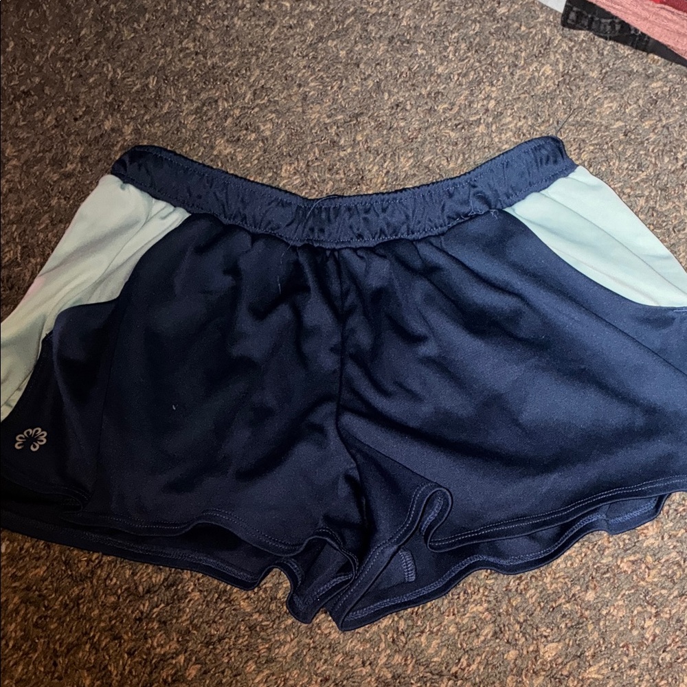 Women's Navy and Light Blue Athletic Shorts